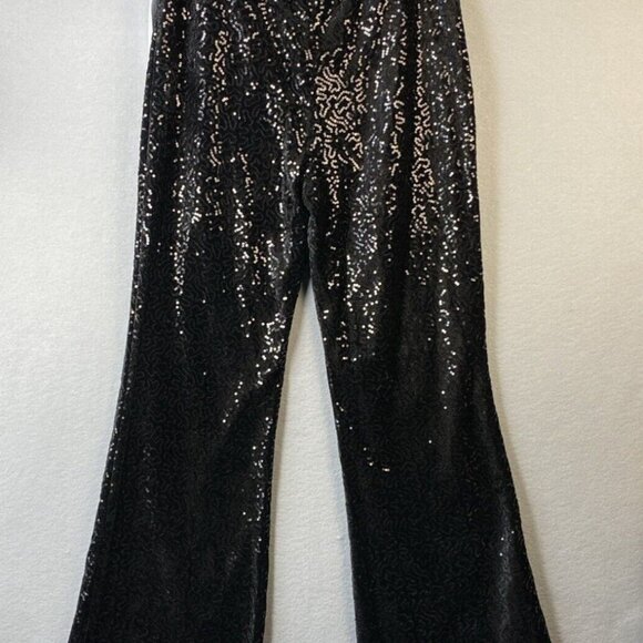 Soft Surroundings Eva Sequin Pants Womens Size Small Boot Cut Black Sparkle NWT - Picture 9 of 12